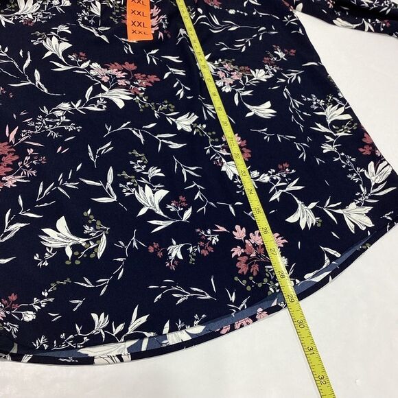 Hilary Radley Floral Blouse Tunic Blue XXL NWT - Picture 8 of 10
